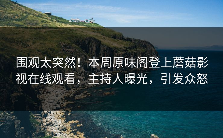 围观太突然！本周原味阁登上蘑菇影视在线观看，主持人曝光，引发众怒