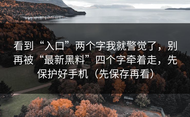 看到“入口”两个字我就警觉了，别再被“最新黑料”四个字牵着走，先保护好手机（先保存再看）