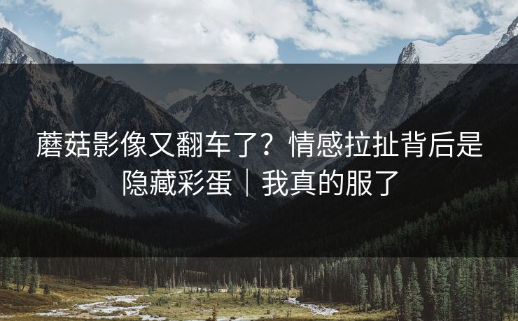 详细阅读:蘑菇影像又翻车了?情感拉扯背后是隐藏彩蛋|我真的服了 蘑菇影像又翻车了?情感拉扯背后是隐藏彩蛋|我真的服了