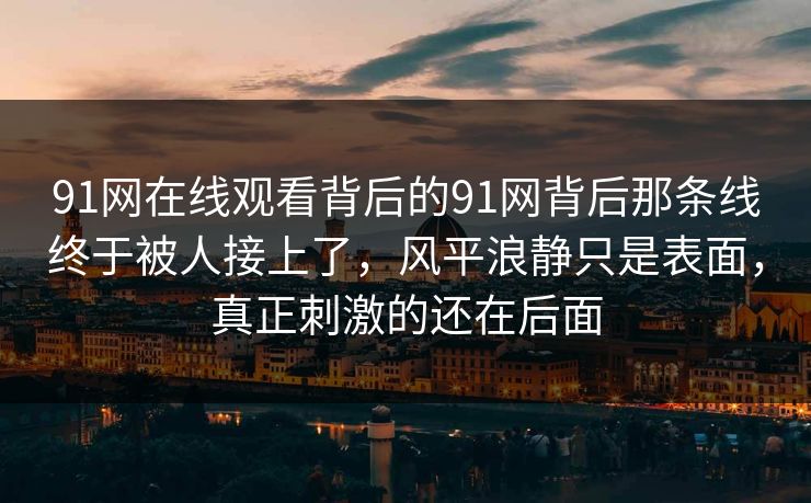 91网在线观看背后的91网背后那条线终于被人接上了,风平浪静只是表面,真正刺激的还在后面